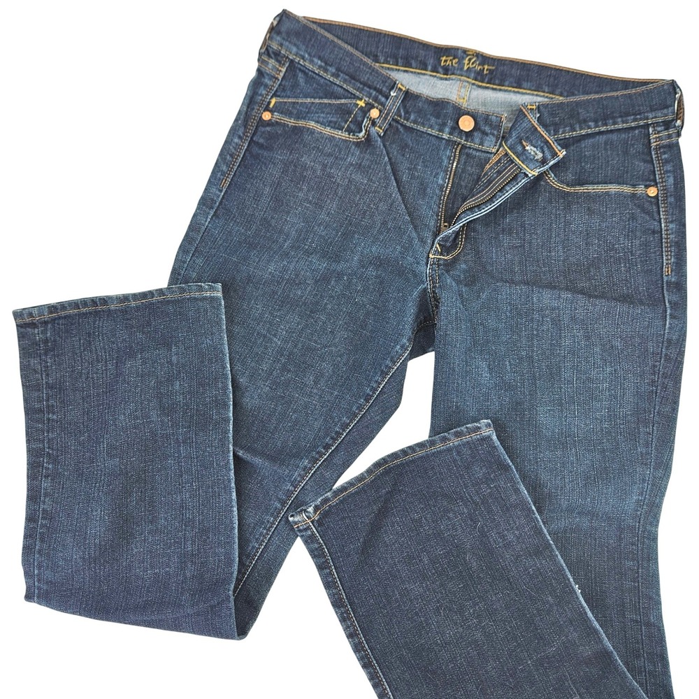 Vt Y2k Old Navy The Flirt Dark Wash Mid Rise Boot-Cut Stretch Jeans Womens Sz 12